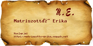 Matriszottó Erika névjegykártya